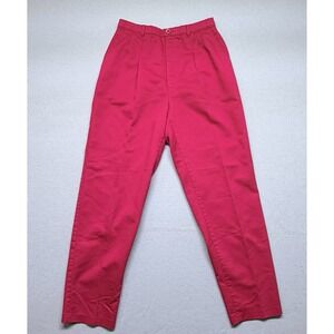 Vintage Levis Sportswear Red Pink Pleated High Waist Tapered Pants USA Made 12